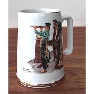 Vintage Norman Rockwell Museum Collection River Pilot Mug cup Collectible